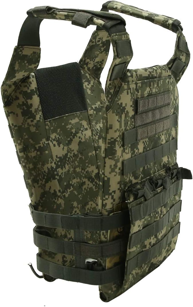 Fully Adjustable Tactical Vest Tough 900D Nylon Paintball Battle Vest with Detachable EVA Protective Safety Guard