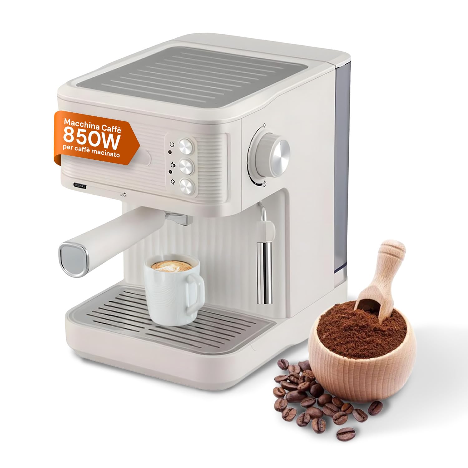 Avilia - Macchina Caffè 850W per Espresso Intenso con Filtro in Acciaio Inossidabile, Serbatoio da 2L e Compatibilità con Caffè Macinato, Uso Facile - colore in base alla disponibilità