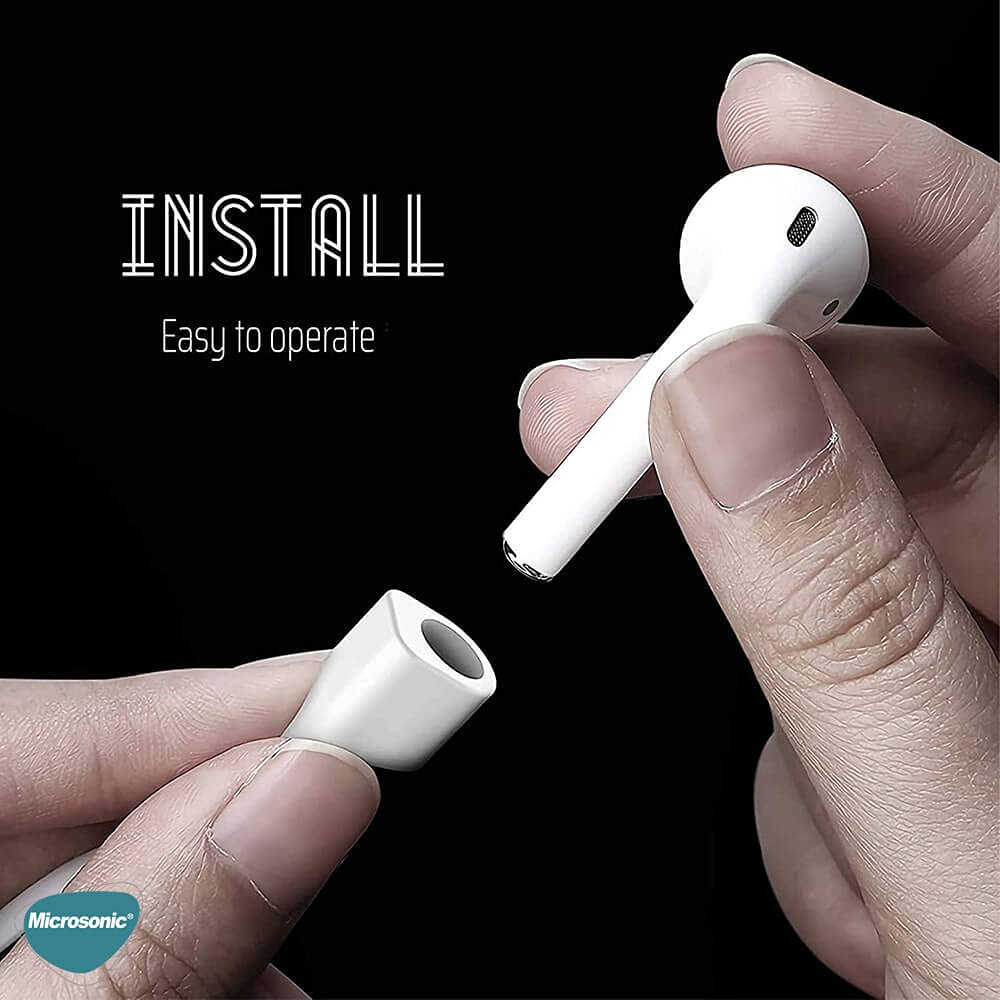 Microsonic Airpods 4.Nesil/ANC Manyetik Mıknatıslı Kulaklık İpi Siyah [AirPods 4 ile Uyumlu Kılıf - Siyah]