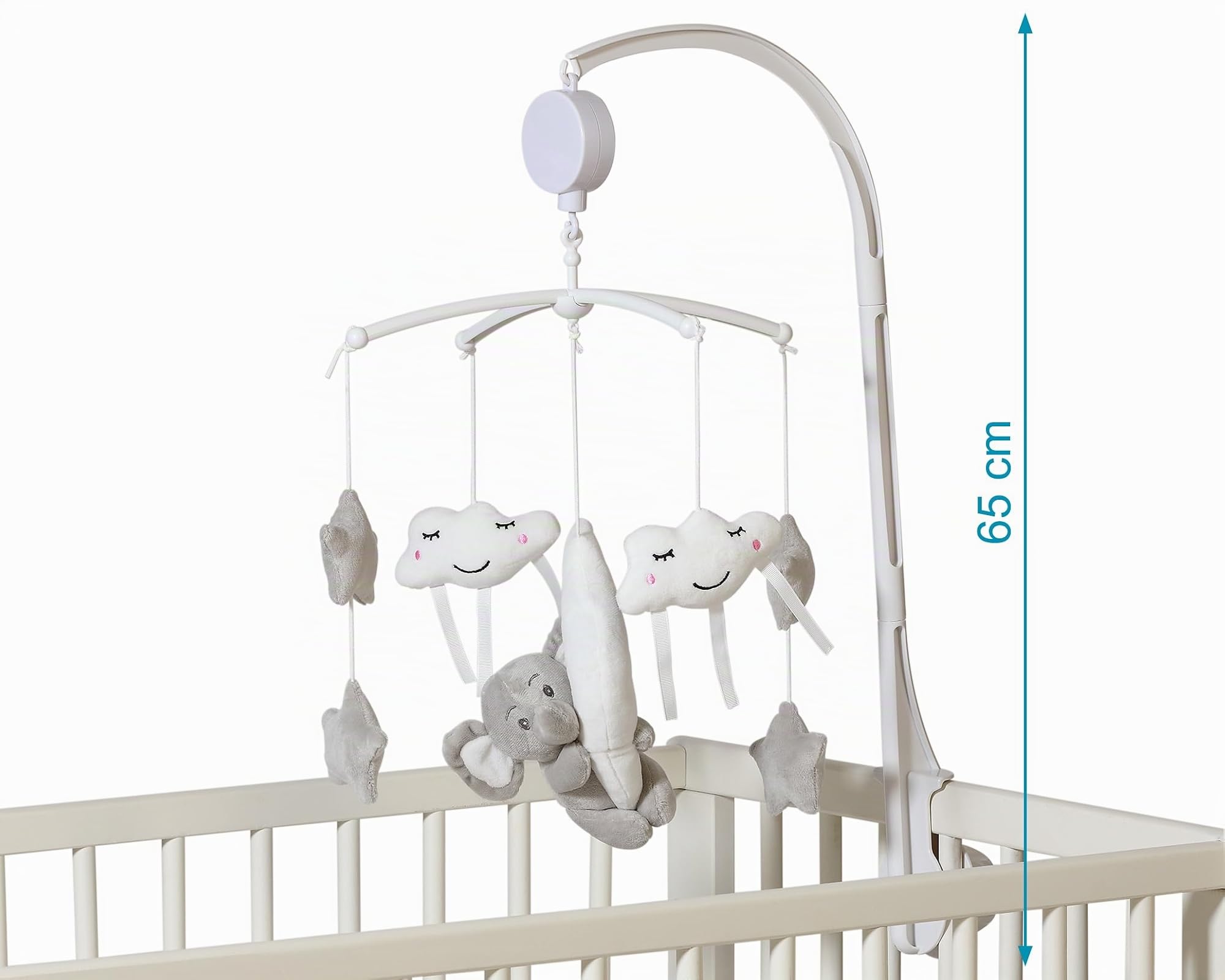 Kiokids Móvil Musical Para Cuna Elefante Gris