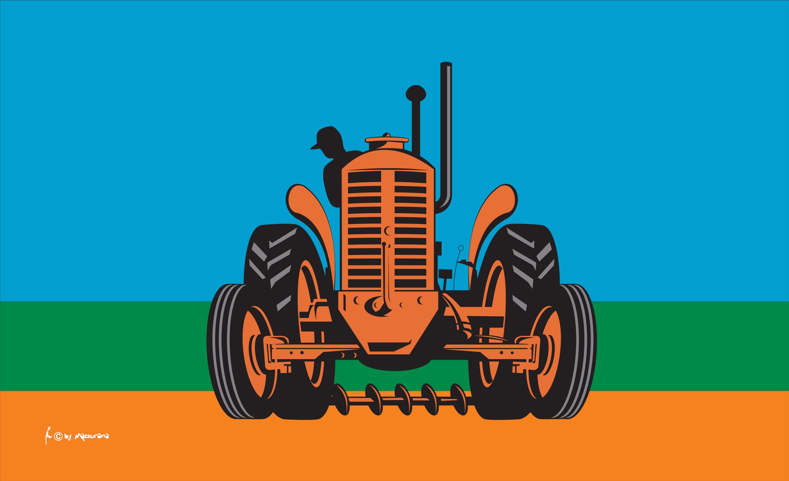 Drapeau de tracteur vintage grand format 150x90 cm pour decoration retro