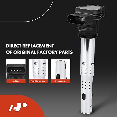 Miniatura 4 de A-Premium Juego de 4 bobinas de encendido y bujías de iridio compatibles con Audi A3 2004-2013, A4 2005-2016 y Volkswagen Jetta 2005-2015, Tiguan