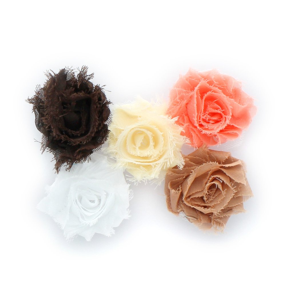 1.75" Small Shabby Flower Baby Hair Clippie Variety Pack