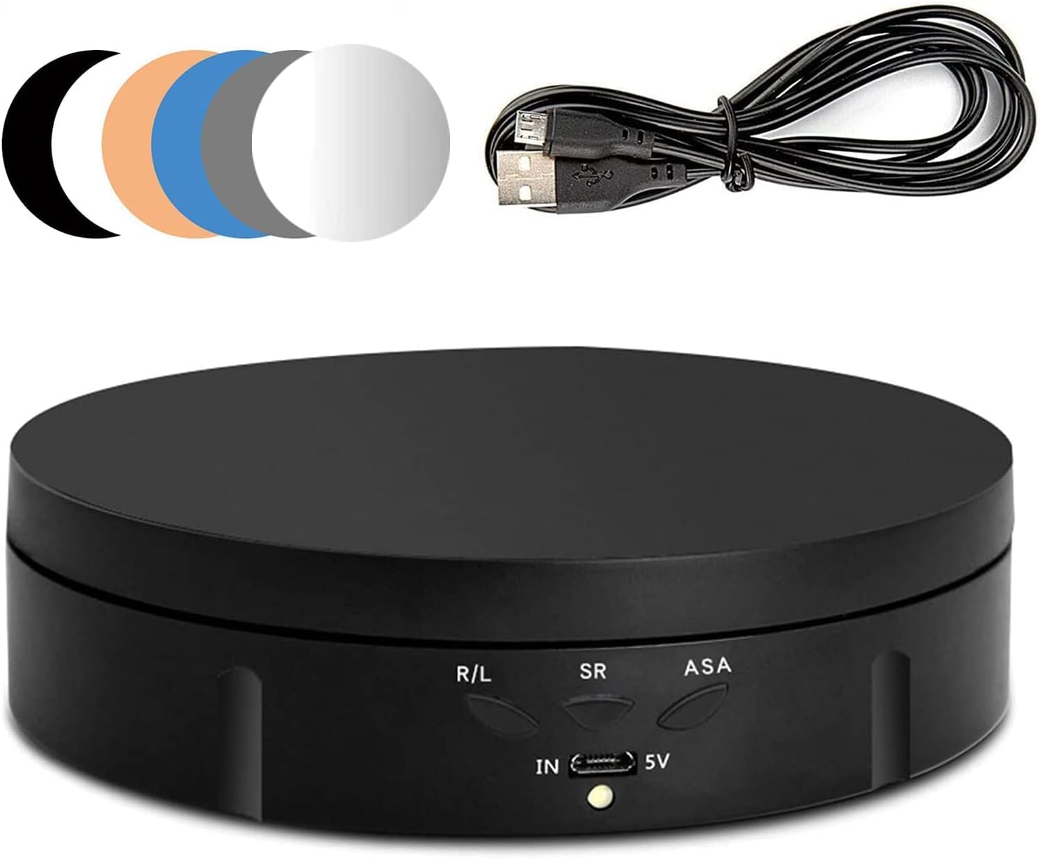 Espositore Girevole Elettrico 10KG 14,6CM, Base Girevole Elettrica con Batteria Ricaricabile, Piatto Girevole Elettrico de 360° con Velocità Regolabile per Esposizione Prodotti