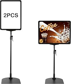 2 Stück Infoständer, Aufsteller A4 Height Adjustable, Plakatständer, Information Stand, Kundenstopper Eignet Sich für Einkaufszentren und Messen