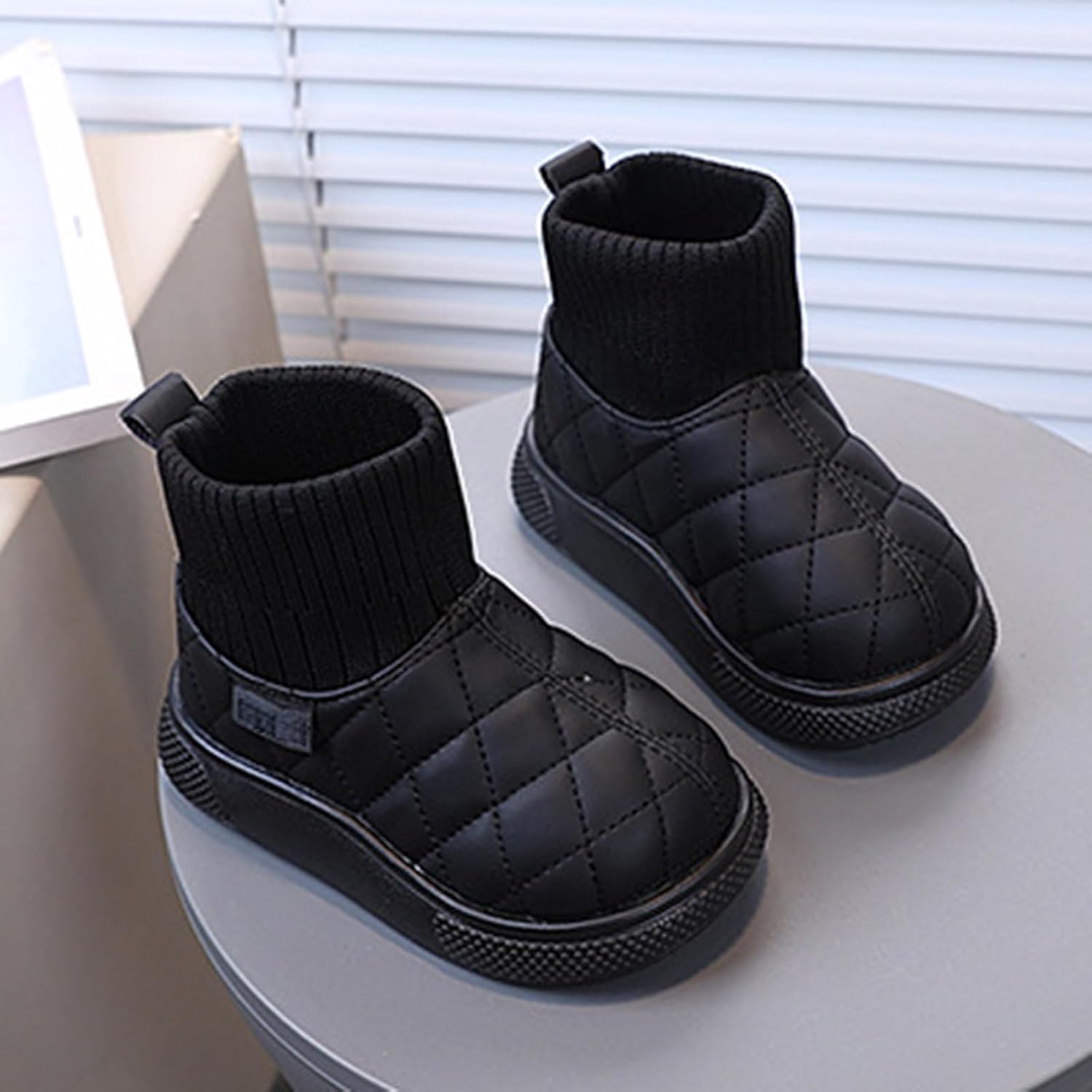 Girls Boys Snow Boots Warm Winter Fleece Lined Lightweight Outdoor Shoes for Cold Weather Toddler Kids Waterproof Anti-Slip Flat Ankle Booties Comfortable Casual Slip On Walking Boots - Image 2