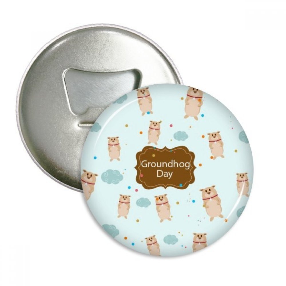 Décapsuleur aimanté haut de gamme Jour de la Marmotte badge Canada US x3