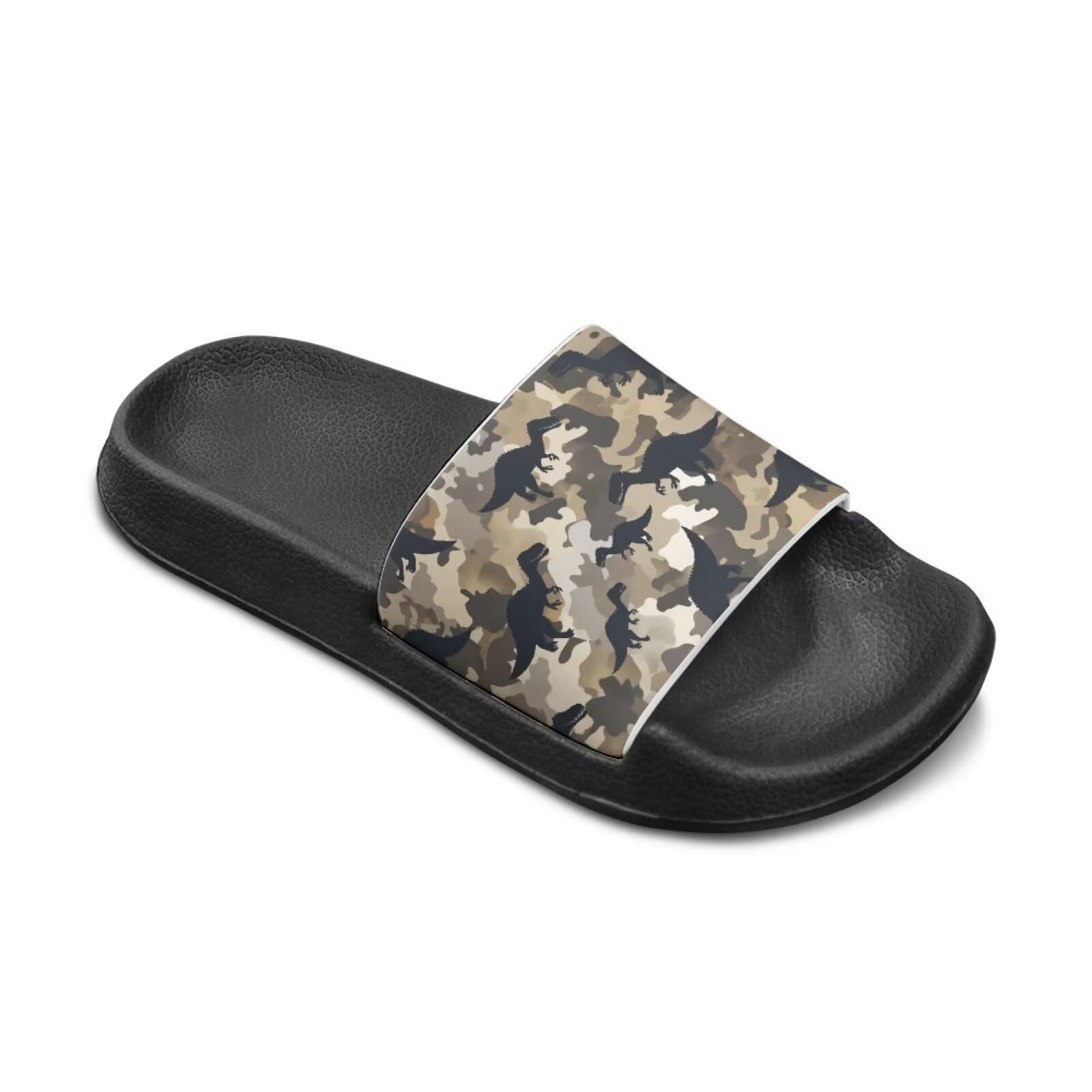 Slides for Kids?Shower Slippers Bathroom Pool Sandals Camouflage Dinosaur?Boys Comfy Thick Sole Slippers?Summer Non-Slip Beach Shoes