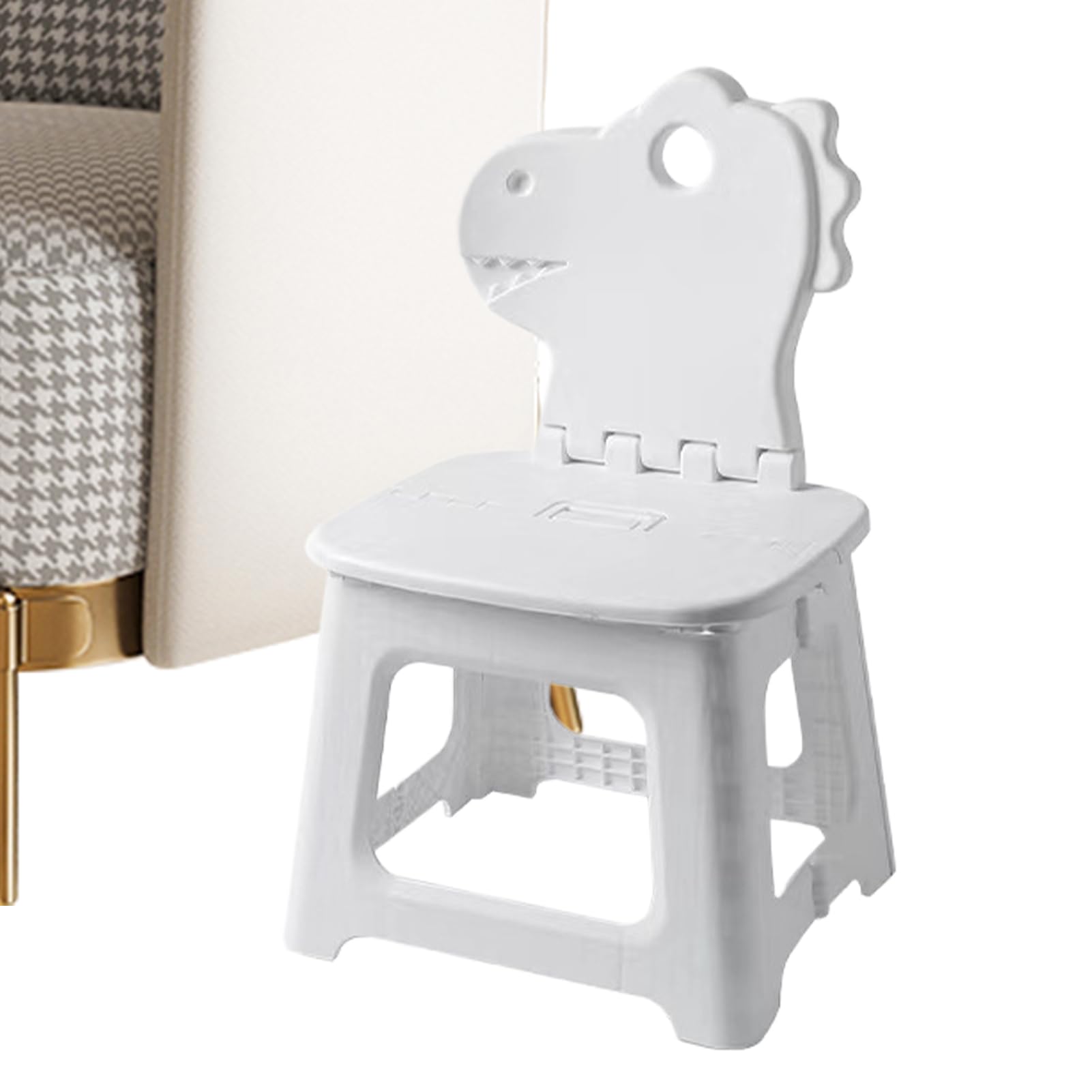 Taburete de Paso Plegable - Silla Plegable de Dinosaurio con Bunny con Respaldo | Muebles de Asiento Espesado Que Cambia la Silla para el baño en el hogar, Picnic de Viaje