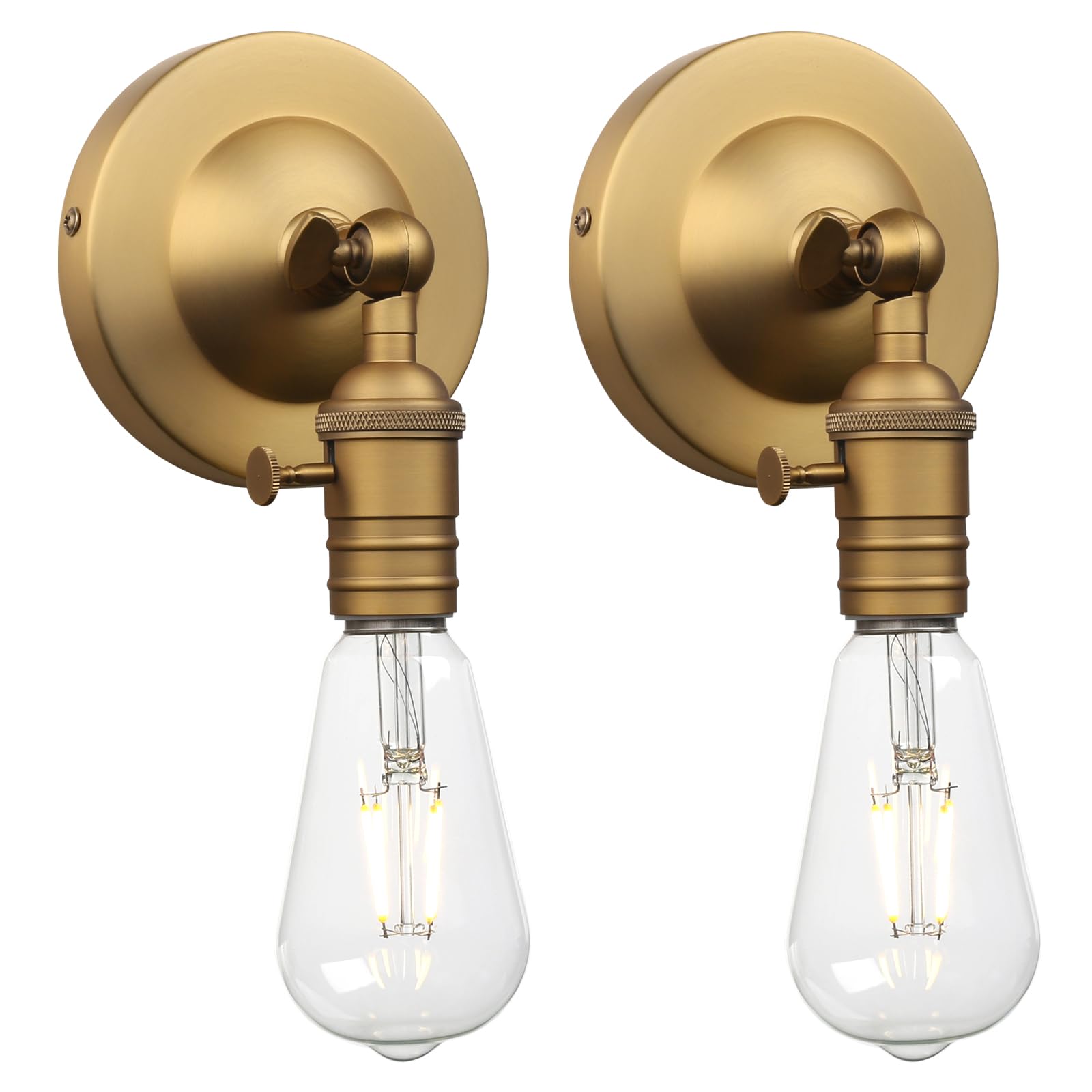 Yosoan Lighting Set of 2 Vintage Up/Down Wall Light Industrial Antique Wall Lamp Fitting Fixtures,Wall Sconce Lamp for Kitchen Dining Room Bedroom Bar Restaurants (Antique-2)