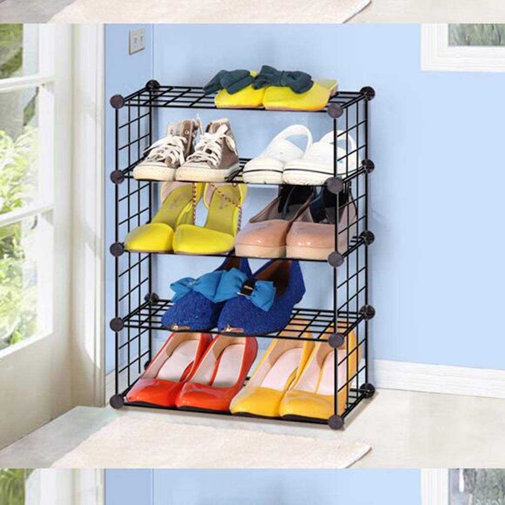 Eisennetz Aufbewahrung Schuhschrank Montage Schuhregal Schuhe Bank Pantoffel Aufbewahrung Stiefel Organizer Schrank Stehend Vliesstoffabdeckung Kleine mehrschichtige Stapelbare Regale Holz Bambus Küche, Haushalt & Wohnen