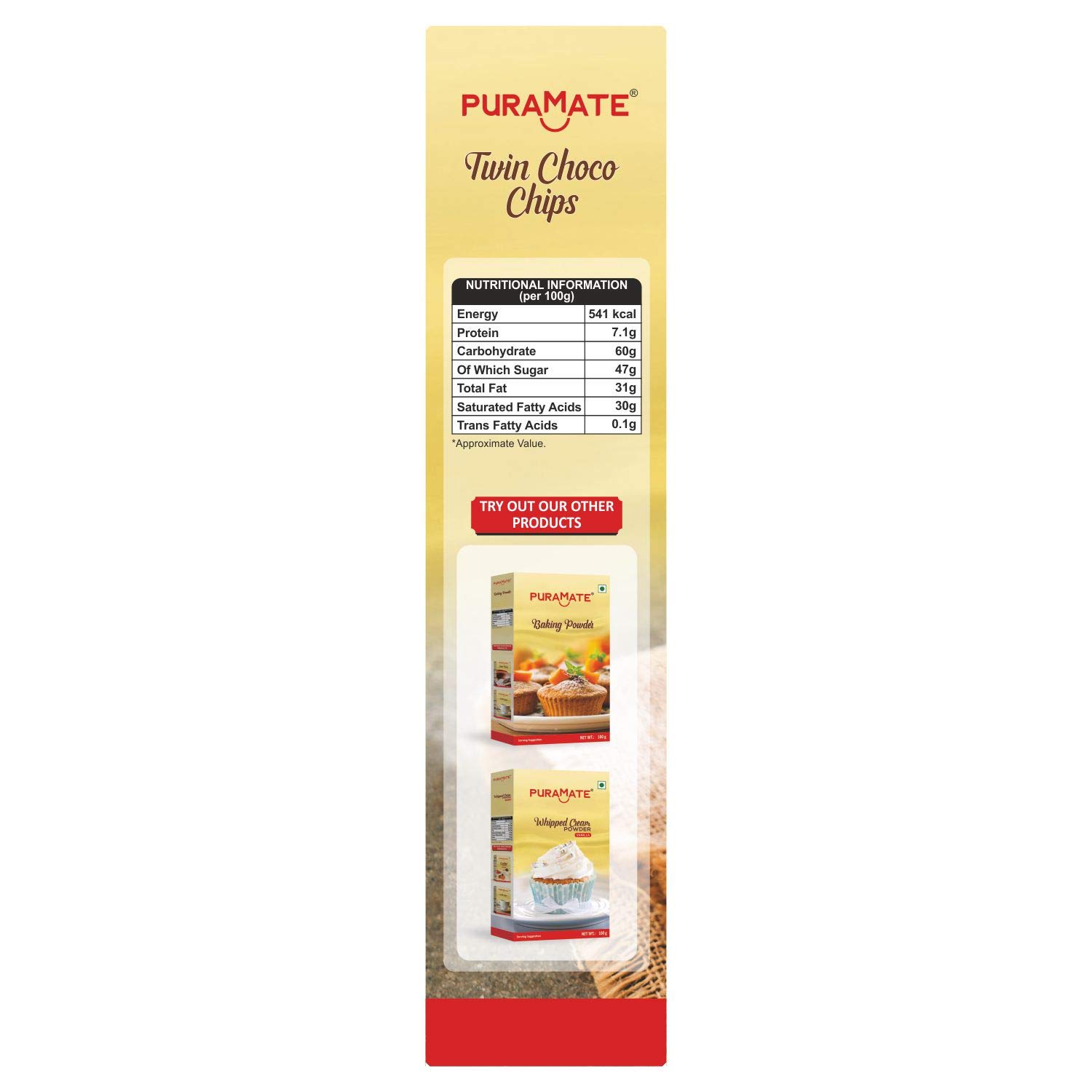 Puramate Twin Choco Chips, 50 gm (Pack of 2) - Image 2 thumbnail
