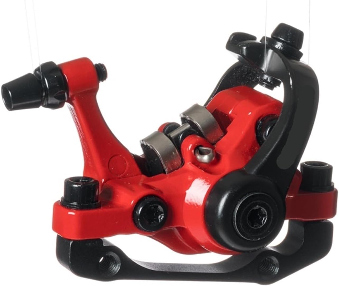 MTB Mechanical Disc Brake Caliper Dual Piston Bilateral Drive, IS/PM 160mm Mountain Bike Brake For E-Bike Bicycle(Red Front Brake)