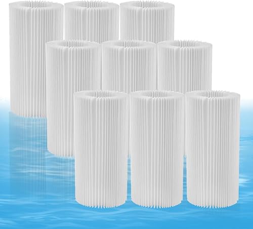 Paquete de 9 filtros de repuesto para cartuchos de filtro de piscina reutilizables tipo A o tipo C o III para piscinas sobre el suelo con bomba y