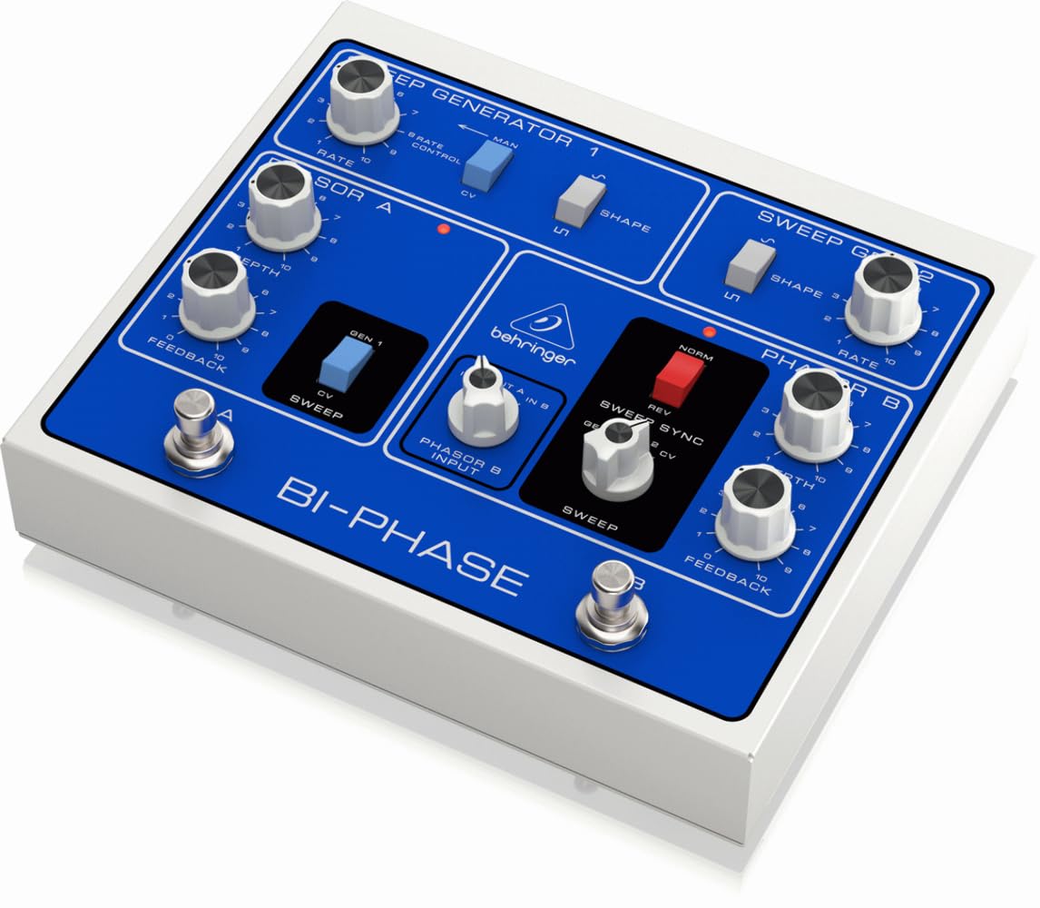 Behringer Dual Analog Phase Shifter Pedal - 12 Opto-Couplers for