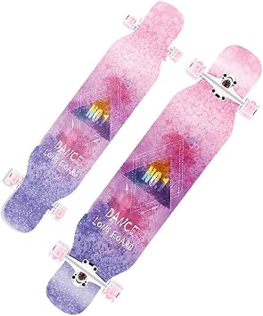 Skateboard Premium Longboard Skateboard for Cruising Freestyle Downhill Dancing 42 Inches Long Boards Skateboard for Girls Boys, Skate Board Cruiser for Teens Adults Beginners Color Style D