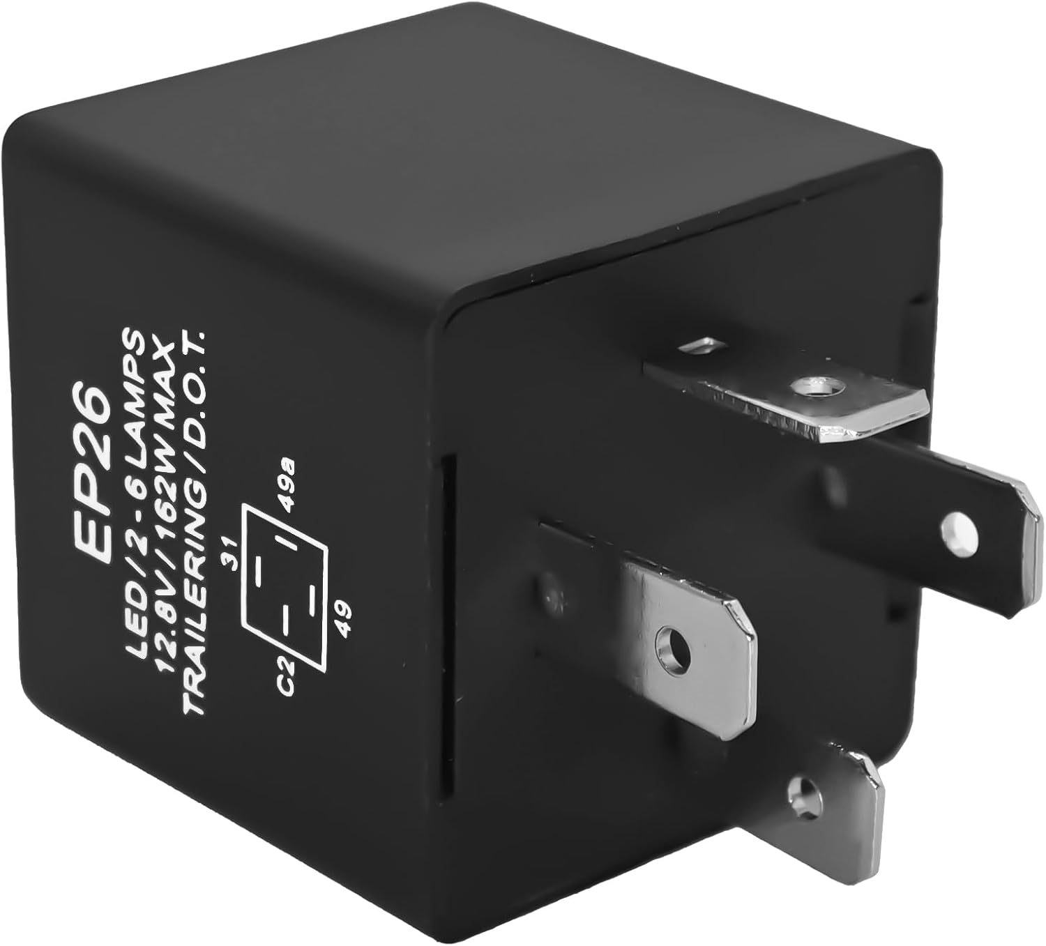 EP26 4 Pin LED Flasher Relay (Pack of 2), Compatible with Jeep TJ Wrangler 1997 1998 1999 2000 - LED Electronic Turn Signal & Hazard Warn Realy - Replaces 56009339 Relay