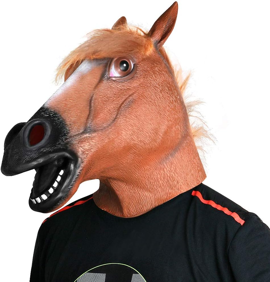 ACBAGI Horse head Mask Realistic Animal Full Head Masks for Halloween Carnival Party Costume for Adult