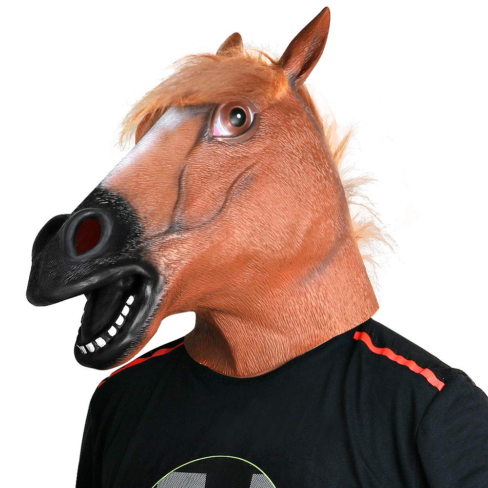 ACBAGI Horse head Mask Realistic Animal Full Head Masks for Halloween Carnival Party Costume for Adult