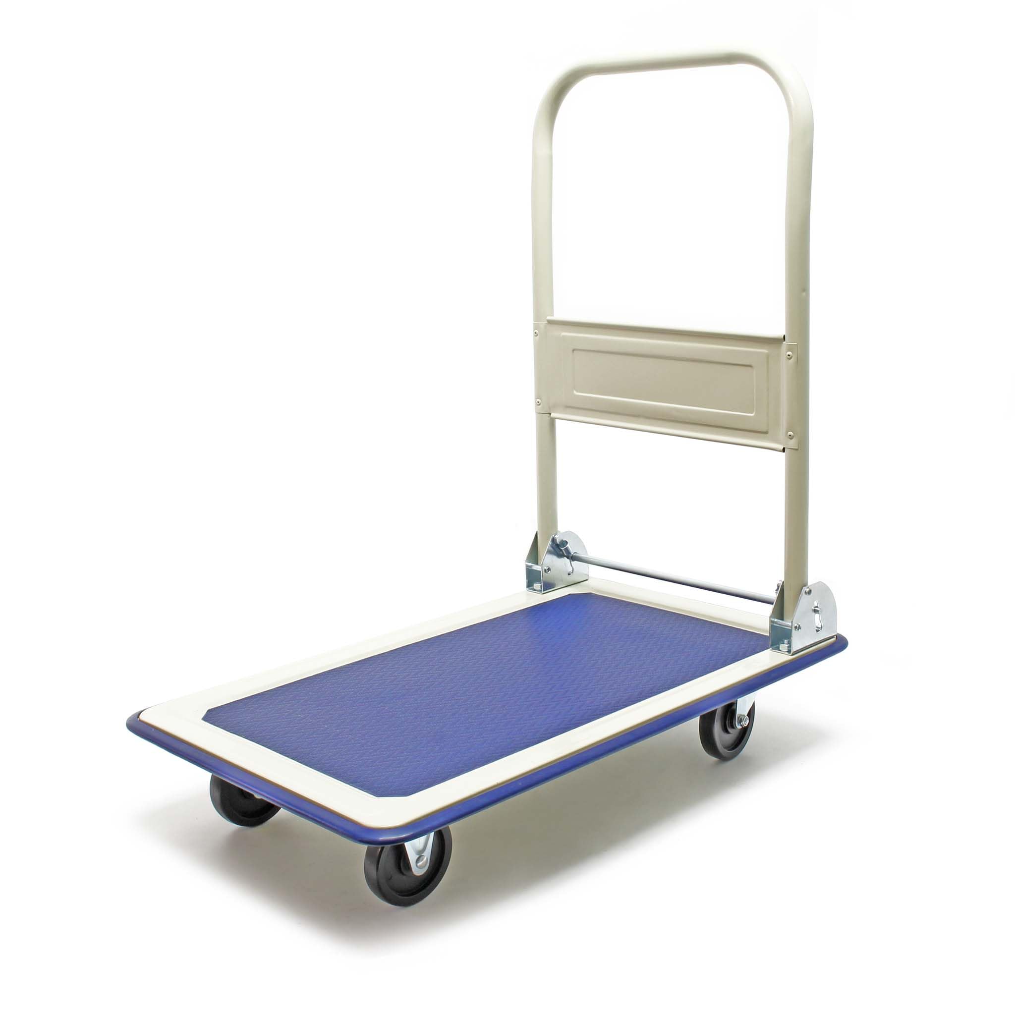 Carrello a pianale da magazzino max 150 kg con manico pieghevole