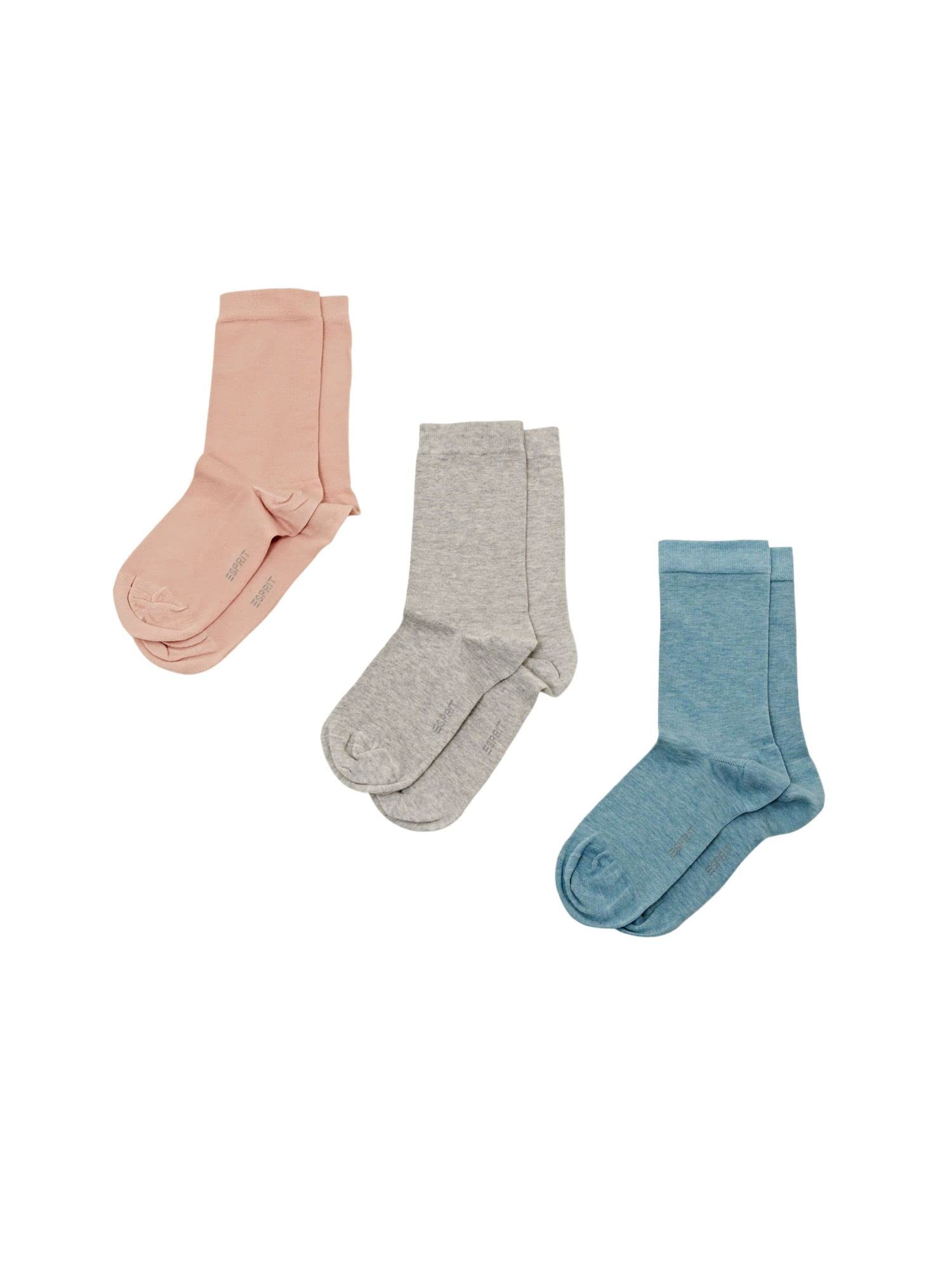 ESPRIT Women's Solid Mix 3-Pack W SO Cotton Lyocell Plain 3 Pairs Socks, Multicolor (Sortiment 0030), 2.5-5