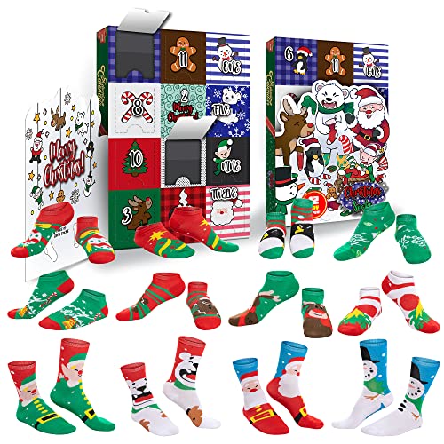 2021 Christmas Advent Calendar Includes 12 Pairs Socks Bulk for Women 12 Days of Christmas Warm Cotton Socks Countdown Calendar with 8 Low Cut Socks and 4 Knee High Socks Gift for Holiday 2021 Christmas Advent Calendar Includes 12 Pairs Socks Bulk for Women 12 Days of Christmas Warm Cotton Socks Countdown Calendar with 8 Low Cut Socks and 4 Knee High Socks Gift for Holiday