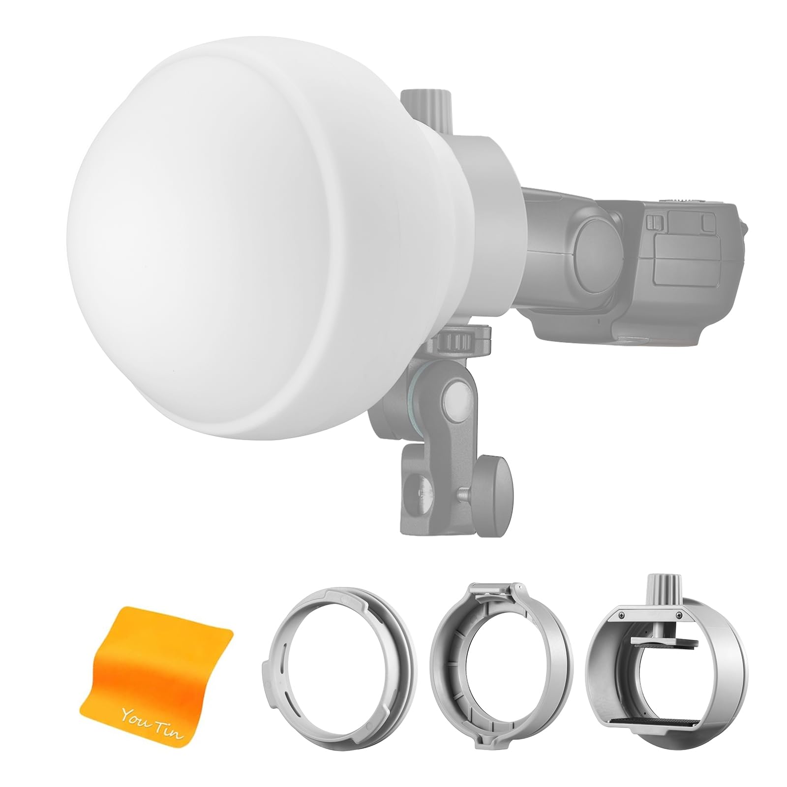 Godox ML-CD15 Diffuseur Dôme avec 3 Adaptateurs pour Lampe de Poche, Modificateur de Lumière Souple Pliable pour Godox AD100PRO AD200PRO AD300PRO AD400PRO V1 V860II V860III TT685II TT600 ML60 ML60Bi
