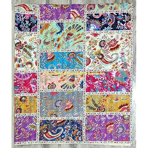 Sophia-Art - Colcha kantha multicolor hecha a mano Cover