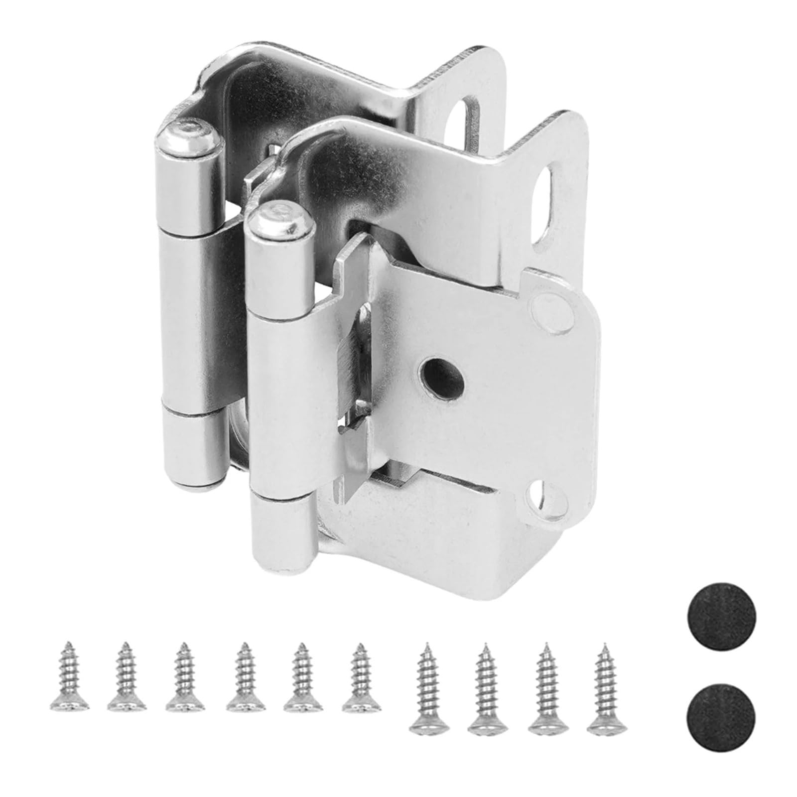 2Pcs Door Hinge with Screws 1/2 Inch Cabinet Hinges(Silver)