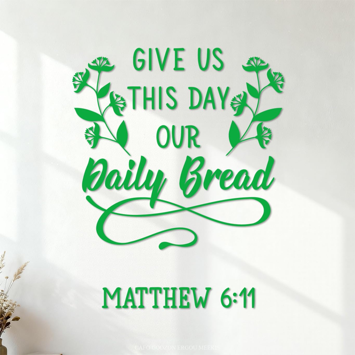 Wall Vinyl Sticker Decor Religious Quote Words Bible Verse Matthew 54.6x67cm Tattoo Culture Green