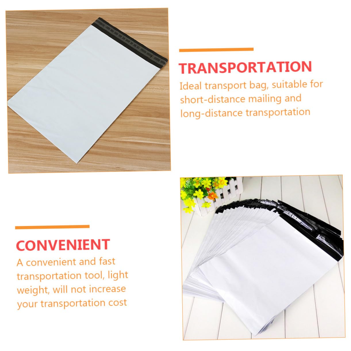MAGICLULU 100 Pièces Enveloppe Plastique Auto-scellante Sac Postal Épais Lot De Sac Expédition Résistant à Usure Et Imperméable