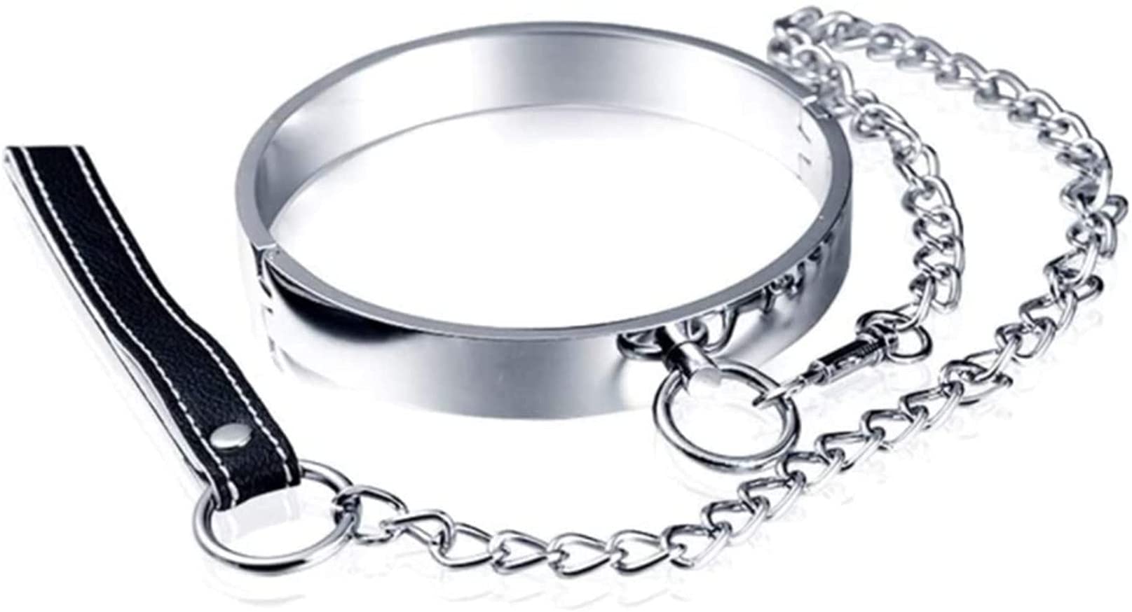 3 Pcs Set Metall Fußfesseln Handschellen Halsband - Komplettes Edelstahl Bondage Kit/Fesselset für Hals, Hände und Füße - Slave Fetish Erwachsene BDSM Sexspielzeug,Frau/3 set,Silber