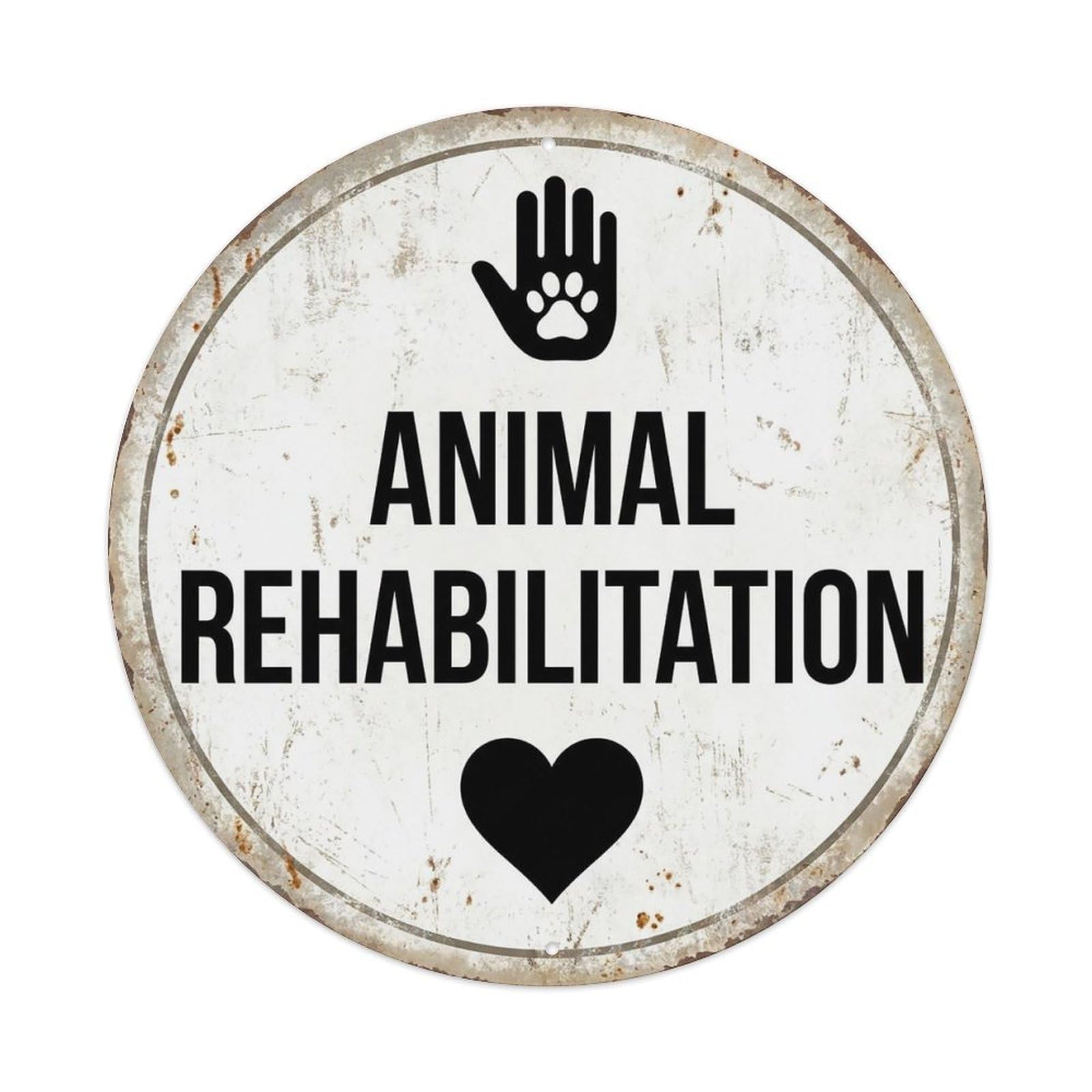 Vintage Animal Rehabilitation Decor Metal Tin Sign