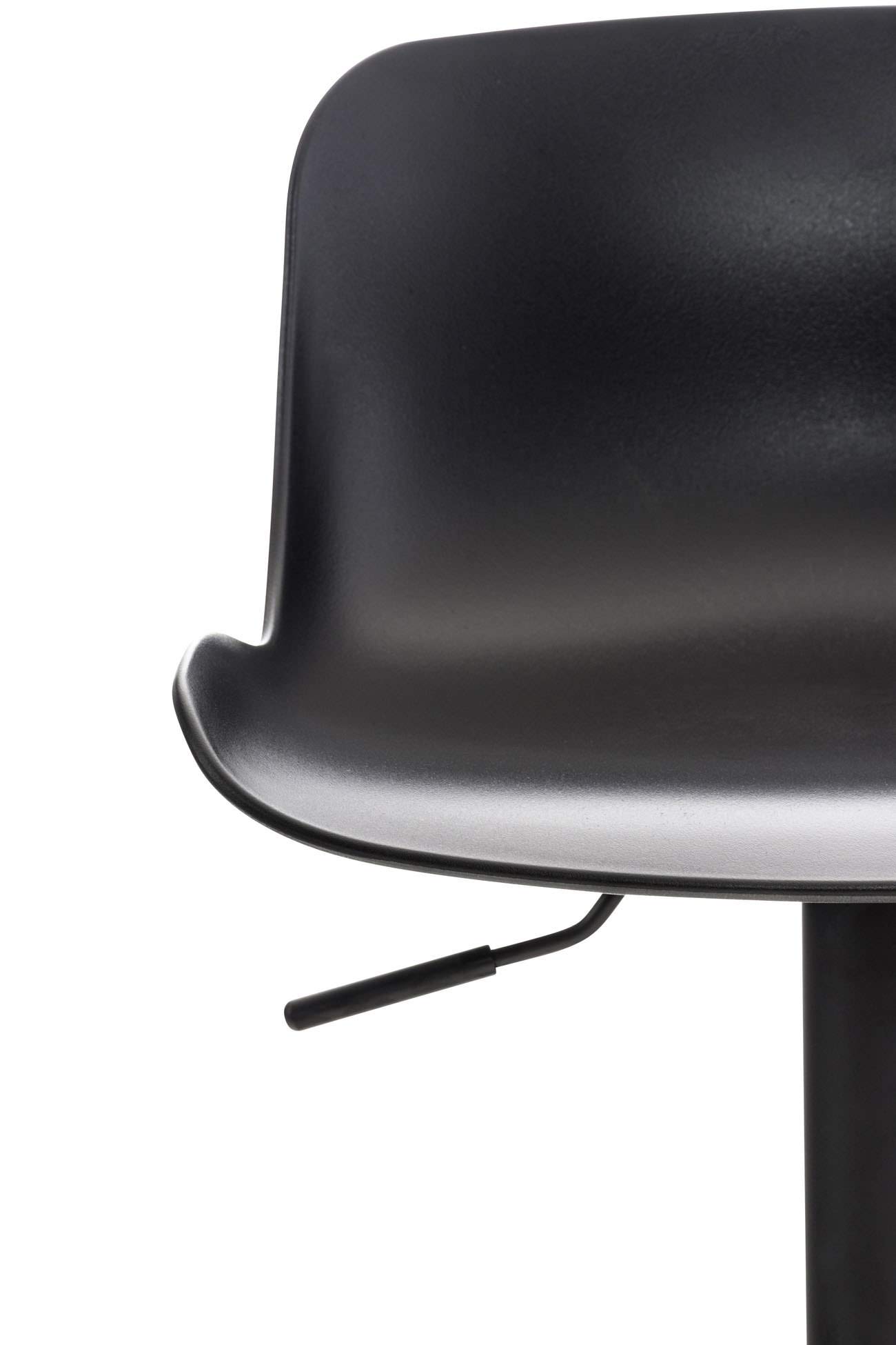 CLP Set 2 Sgabelli Bar Almada in Polipropilene I Coppia Sedie Alte Bancone Girevoli Regolabili 57-78 CM, Colore:Nero