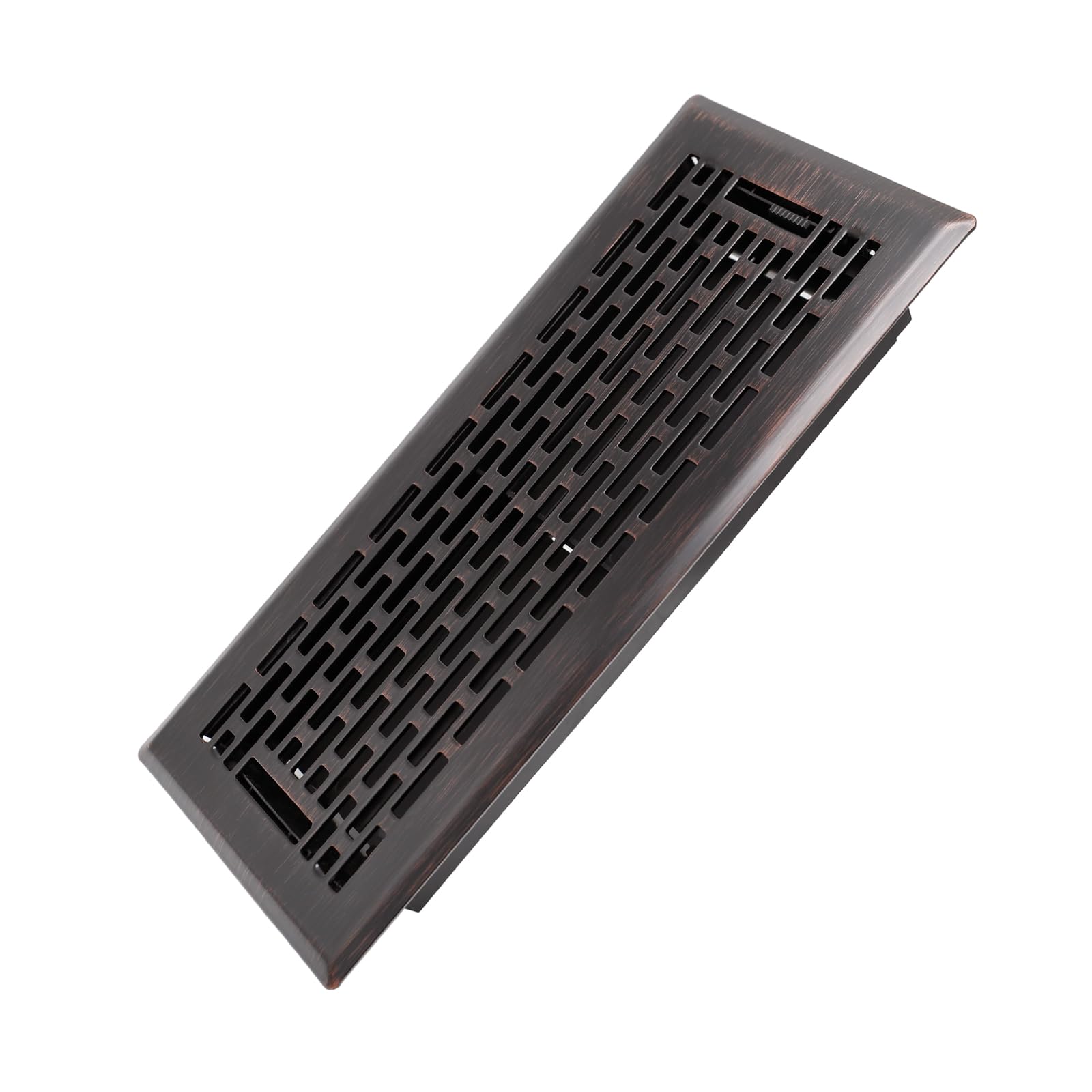 Howeall 4x10 Inches Heavy Duty Walkable Floor Register - Easy Adjust Air Supply Lever Decorative Floor Vent Covers - Boston Design Vent Covers for Home - Oil Rubbed Bronze