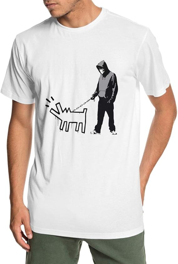 Amazon Co Jp バンクシー キース ヘリング Haring Dog 犬ｔシャツ メンズ 半袖 トップス 吸汗 通気 Uネック カジュアル 通学 通勤 アウトドア ファッション インナーシャツ ファッション