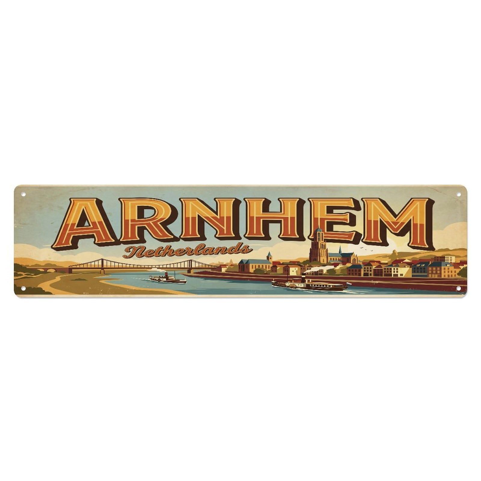 Metal Tin Sign Vintage Travel Netherlands Arnhem