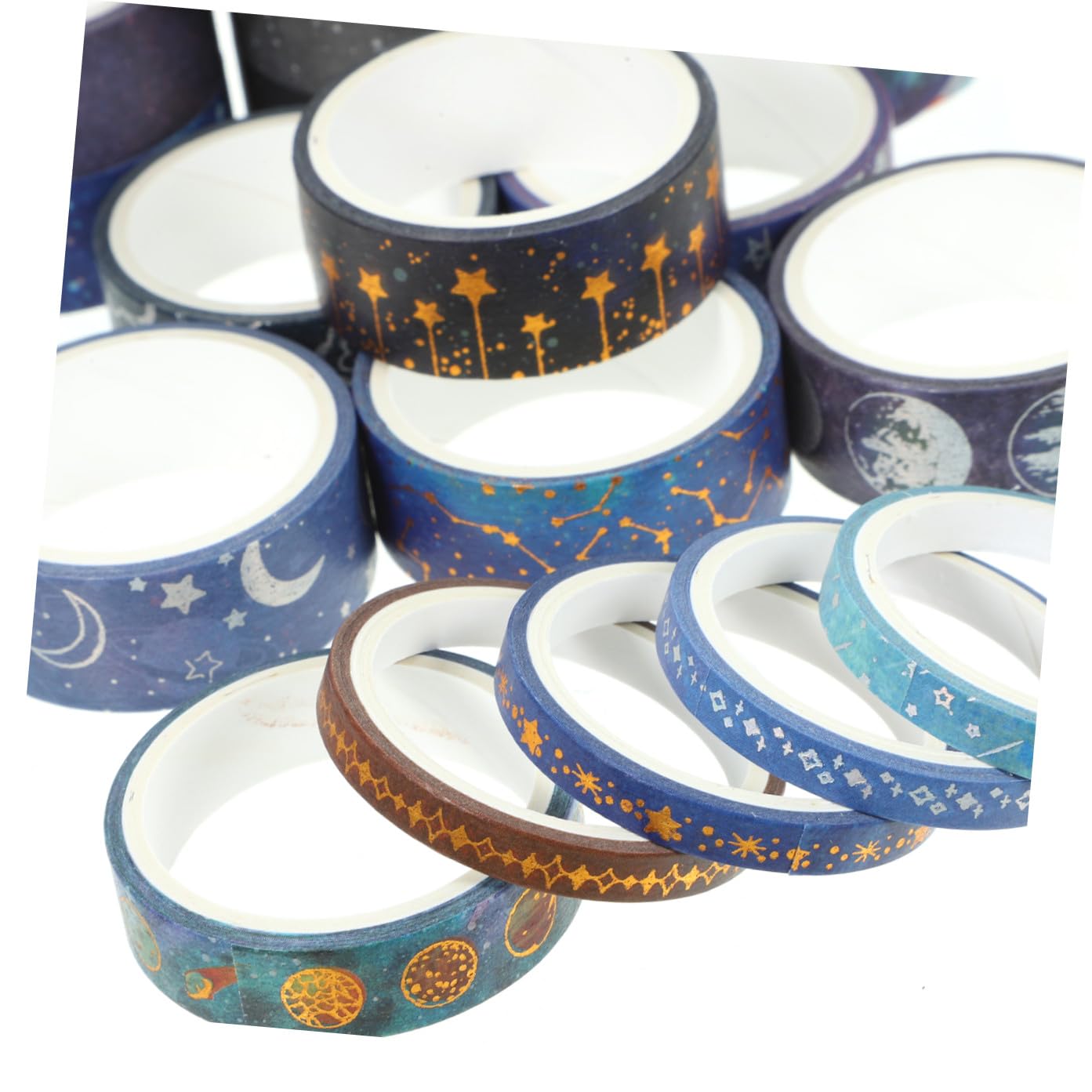 Operitacx 5 Ensembles Ruban Adhésif Décoratif Washi Tape Thème Univers Pour Scrapbooking Et Décoration De Carnets 19 Rouleaux*5