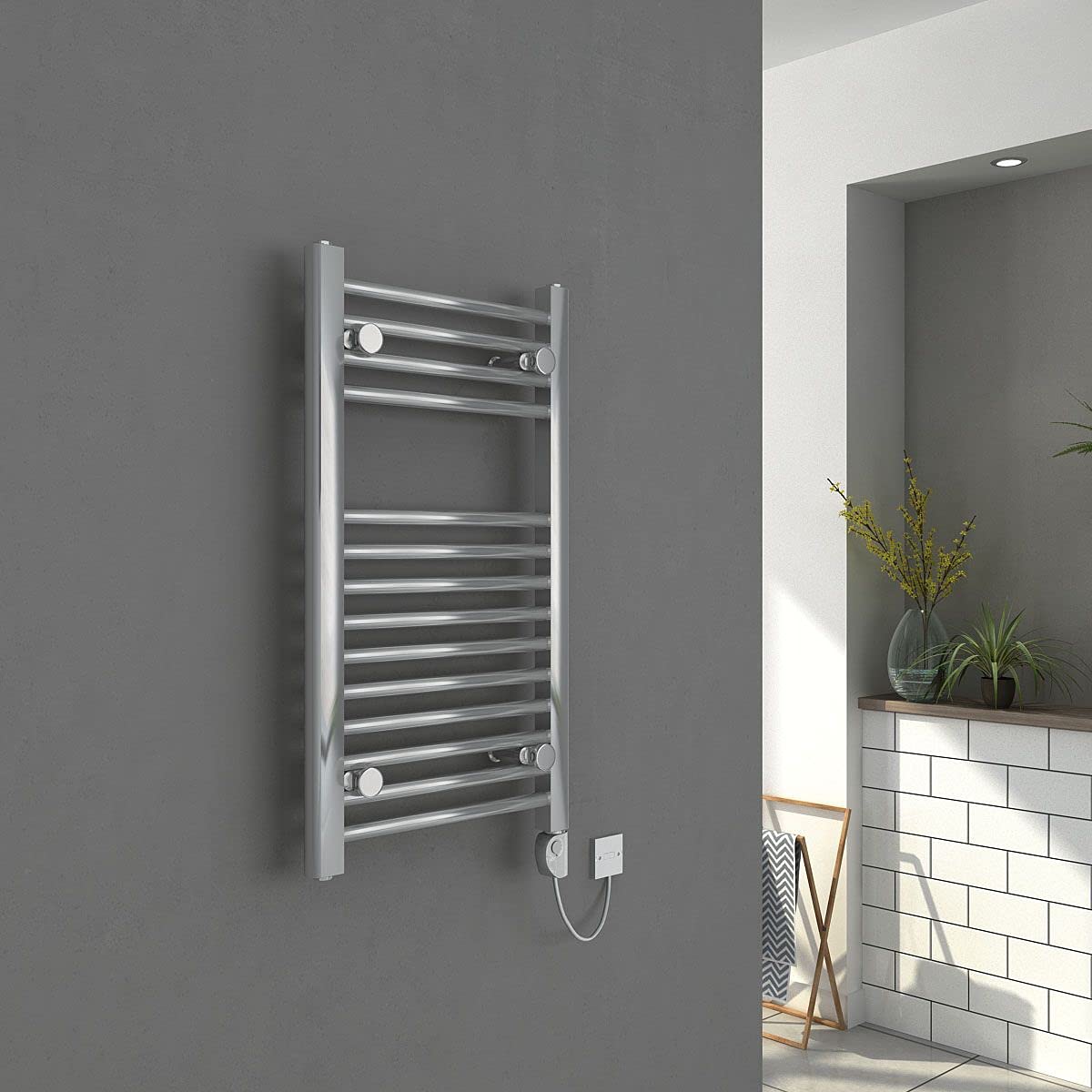 Buy WarmeHaus 700 x 400mm 150W Electric Heated Towel Rail Thermostat