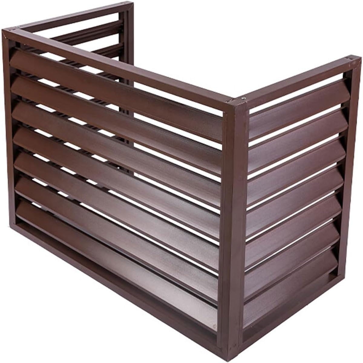 AYCDL Aluminum AC Privacy Fence Panels, Durable Outdoor Air Conditioner Cover for Enhanced Privacy and Aesthetic Appeal in Courtyards and Apartments,Brown-100 * 70 * 50cm