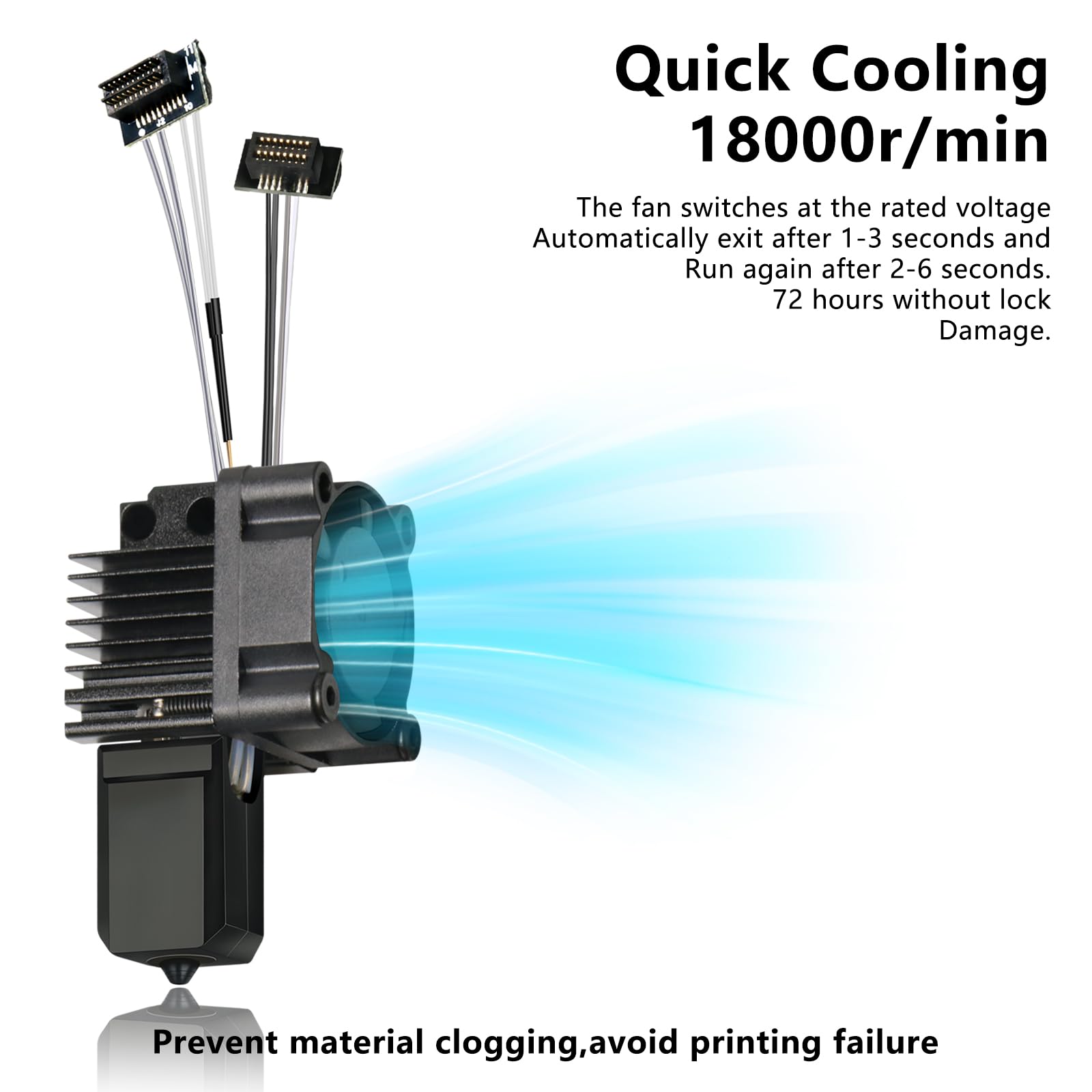 Upgraded All-in-One Hotend Kit for Bambu Lab P1P/P1S (with fan), 3D printer print head pre-installed with cooling fan, thermistor, and heating element (includes 2PK 0.4mm hardened steel nozzle)