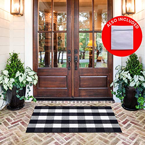 All Prime Buffalo Plaid Rug - Extra Large 28" x 44" Pure Black