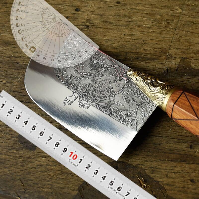 Meat Cleaver,Butcher knife Authentic Longquan ghost hand made of pure hand forged kitchen knife ancient retro slicer light household meat cleaver (Color : G-cd85A)