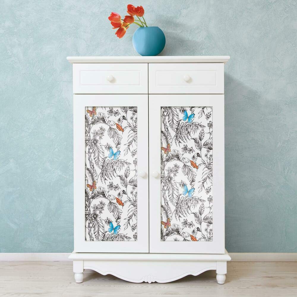 RoomMates RMK11359RL Butterfly Sketch Peel and Stick Wallpaper, Orange, Sample, 45.7 x 47.9 cm - Image 3