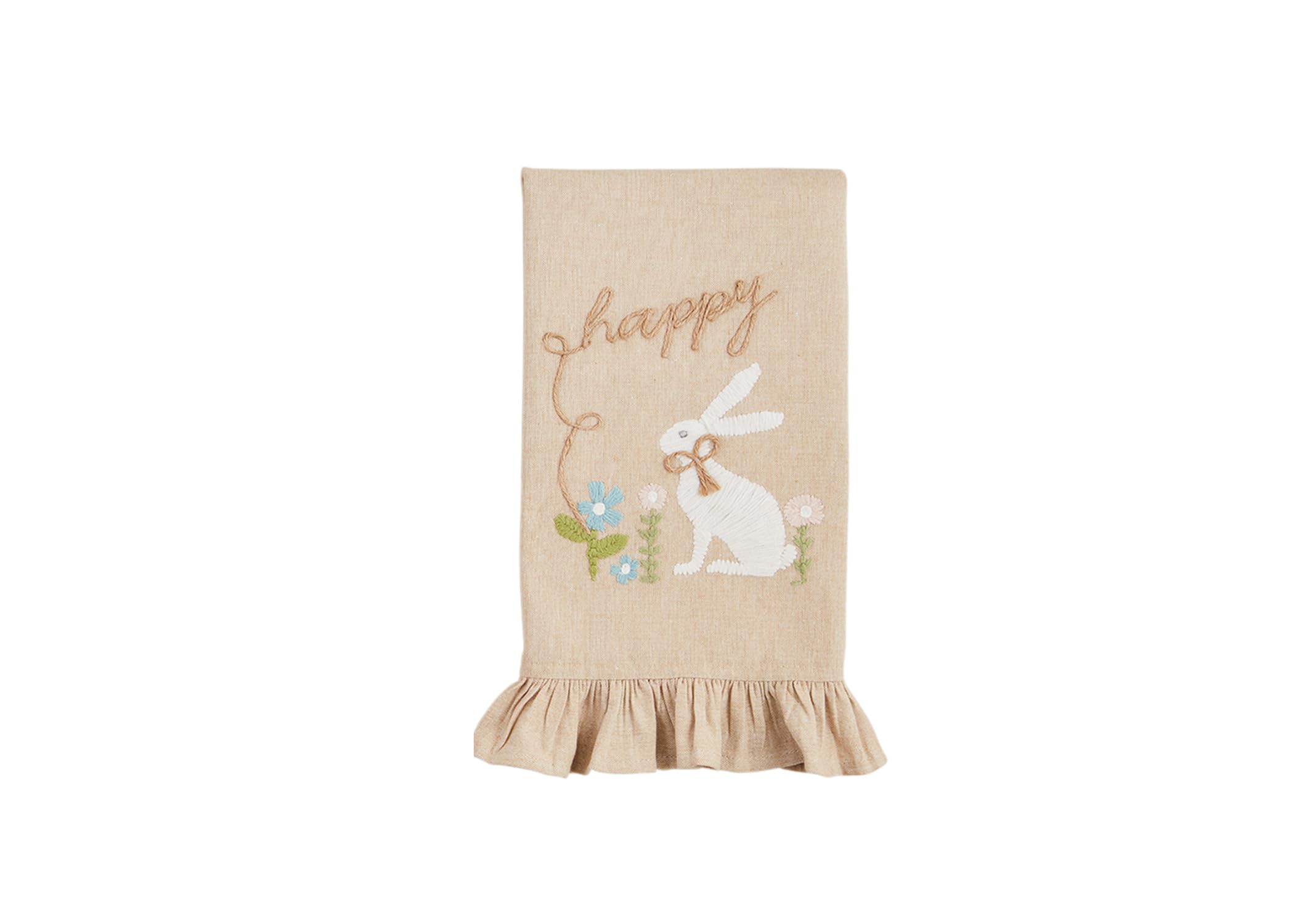 Serviette Hippie brodée Mud Pie pour raviver une table terne sans changer de vaisselle