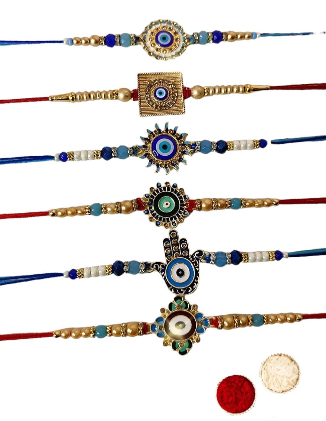 PARTISH Mens Evil Eye Rakhi For Brother L Rakshabandhan Rakhi With Roli Tilak (Evil Eye) (B0D8H1XC3H) Amazon Price History, Amazon Price Tracker