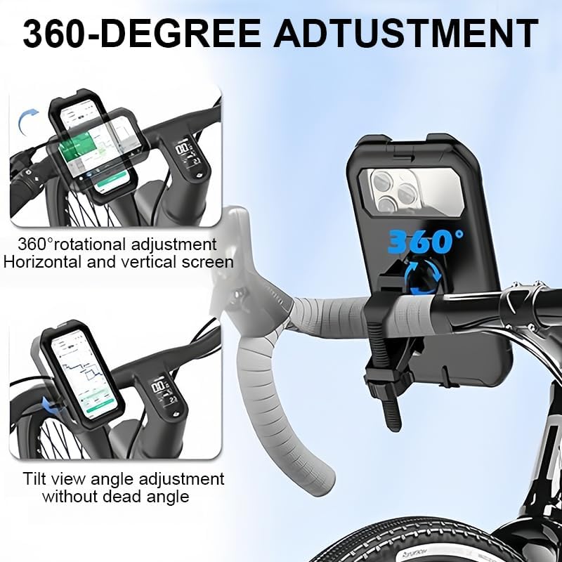 Miniatura 2 de Soporte para teléfono de bicicleta, soporte de teléfono de motocicleta de rotación 360, compatible con pantalla táctil, no obstruye la cámara,
