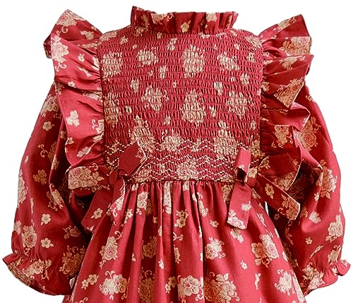 Bonnie Jean Girls 3M-6X Smocked Pinafore Ruffle Woven Dress2