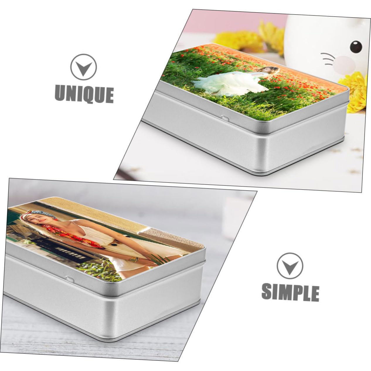 Ipetboom 4juegos Caja De Almacenamiento Para Sublimación Caja Vacía Multiusos Para y Galletas y Bodas Diseño Chic y