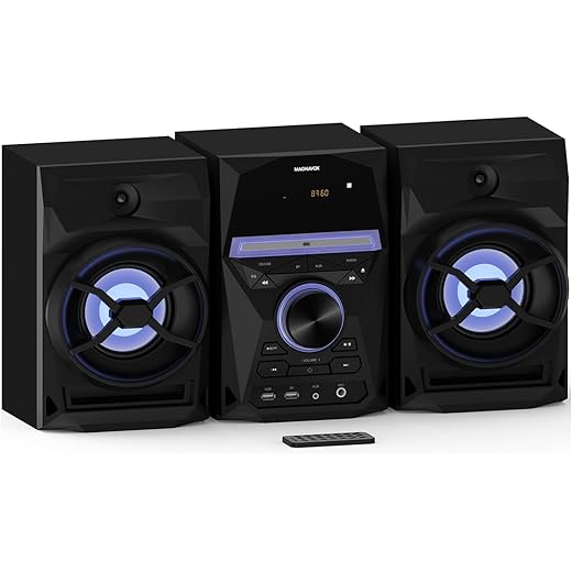 Craig - Magnavox, 3-Pieces CD Shelf System with Digital PLL FM Stereo, Radio Blue Color Lights, and Bluetooth Wireless Technology